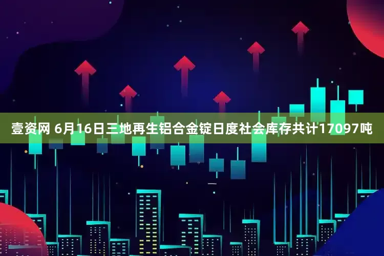 壹资网 6月16日三地再生铝合金锭日度社会库存共计17097吨